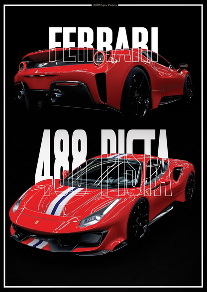 Ferrari 488 Pista Poster